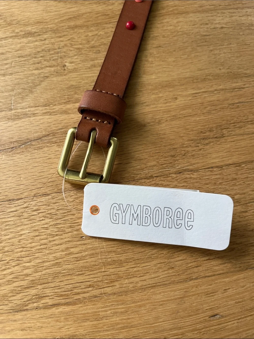 Gymboree Brown Leather Kids Belt with Colorful Studs
